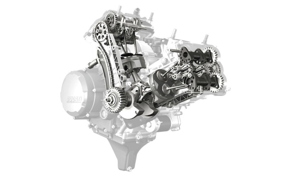 Motor cu acționare desmodromică a supapei